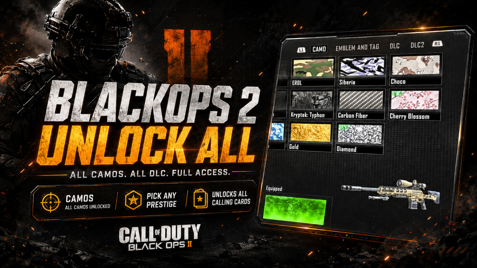 BLACKOPS 2 UNLOCK ALL + PICK YOUR PRESTIGE + LEVEL 55 🔥 (PS4/PS5 PORT) BLACKOPS 2 UNLOCK ALL + PICK YOUR PRESTIGE + LEVEL 55 🔥 (PS4/PS5 PORT)
