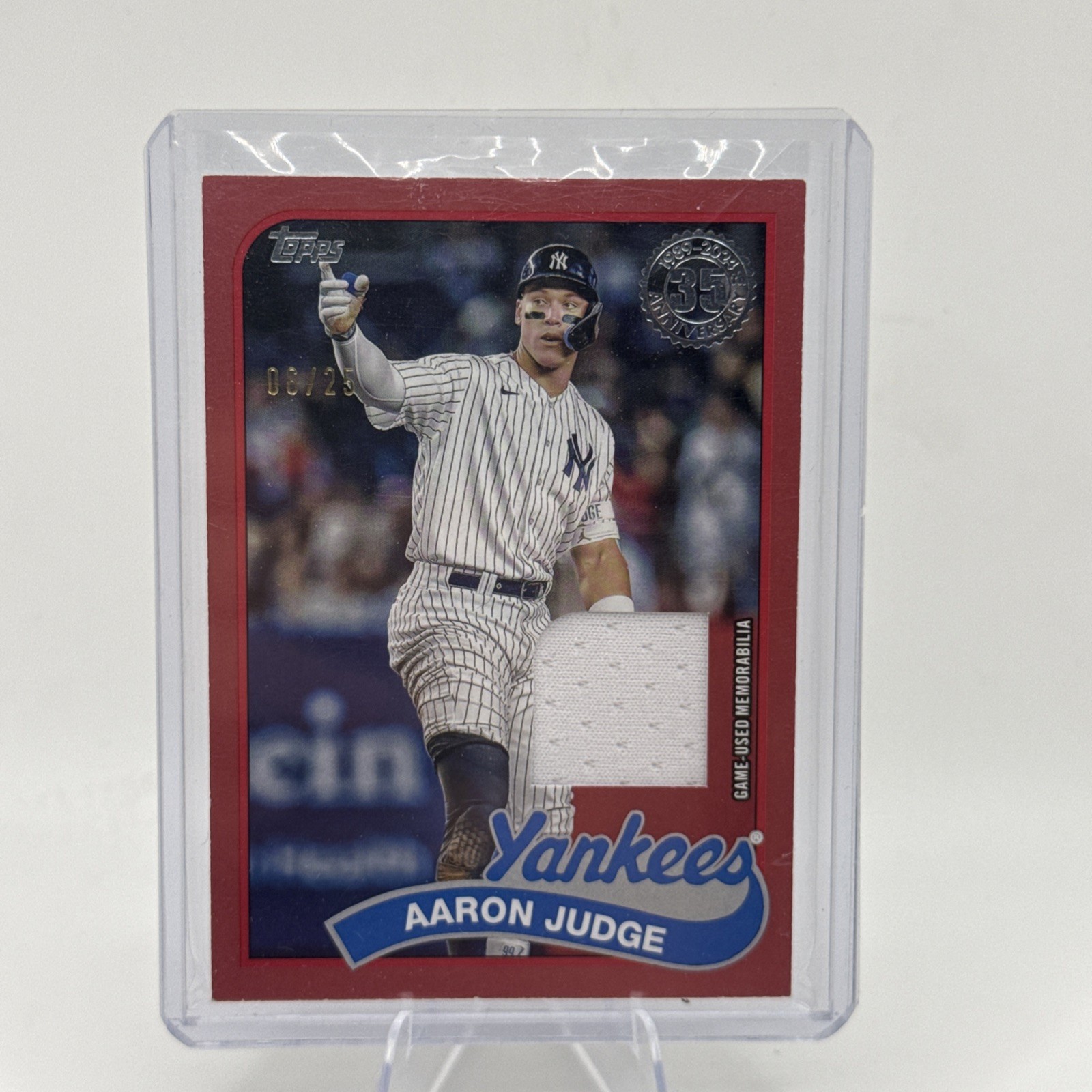 Topps Series 2 2024 Aaron Judge #89R2-AJ 1989 Relics MEM NYY RED BORDER /25 MVP
