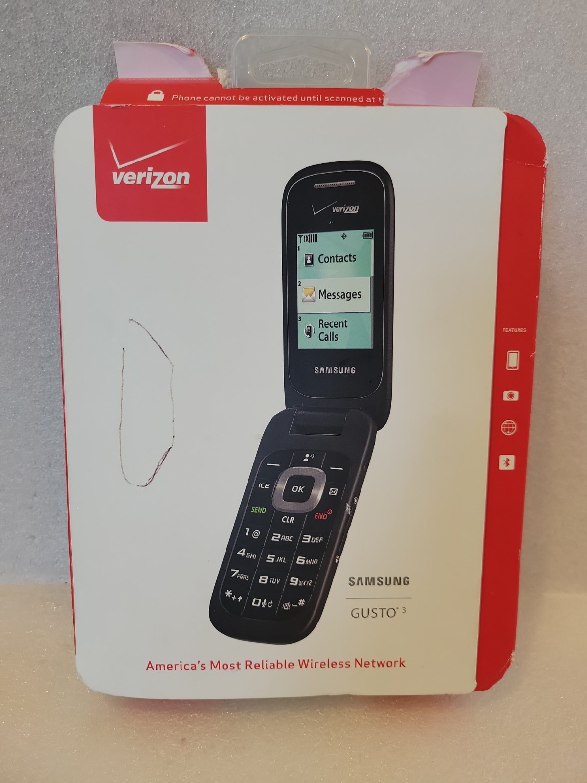 NEW Verizon Samsung Gusto 3 Flip Phone 