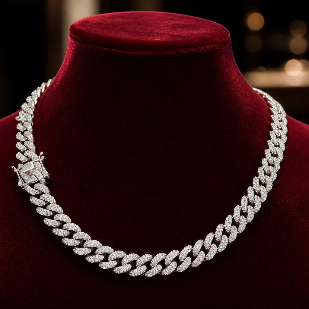 Iced Out Cuban Necklace 5A CZ Stainless Steel 18