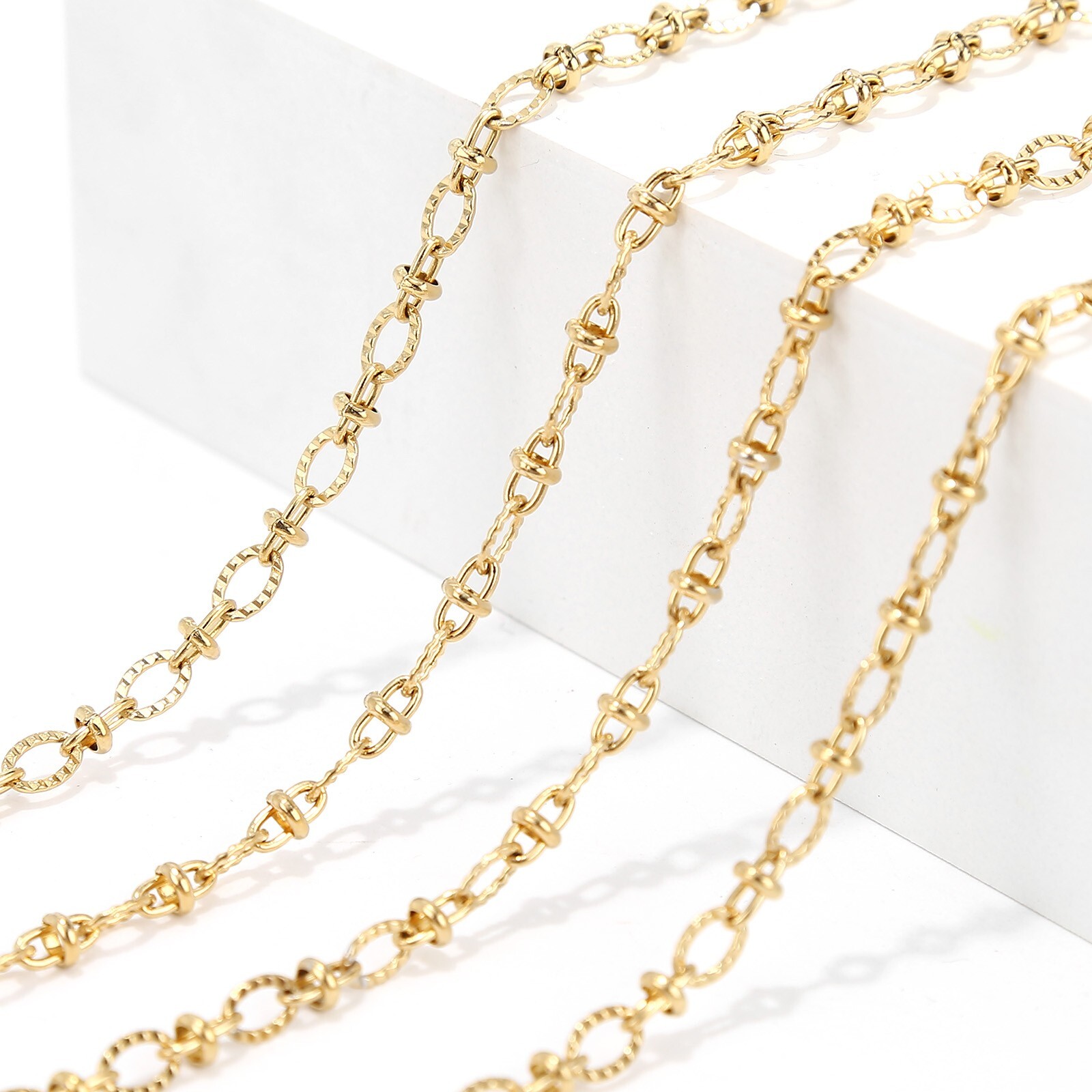 3meters Silver/Gold Stainless Steel Knot Link Chain Findings 3meters Silver/Gold Stainless Steel Knot Link Chain Findings