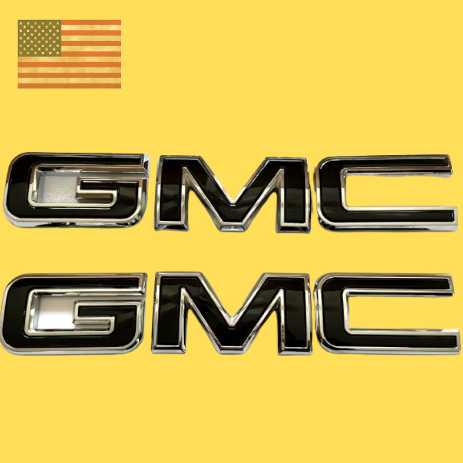 2019-2023 Front & Rear Emblem Chrome Black GMC Fit For Sierra 1500 2500HD 3500HD