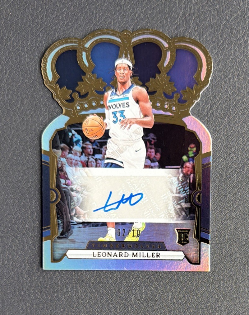 2023-24 Panini Crown Royale Gold 2/10 Leonard Miller #RC-MIL Rookie Auto RC 2023-24 Panini Crown Royale Gold 2/10 Leonard Miller #RC-MIL Rookie Auto RC