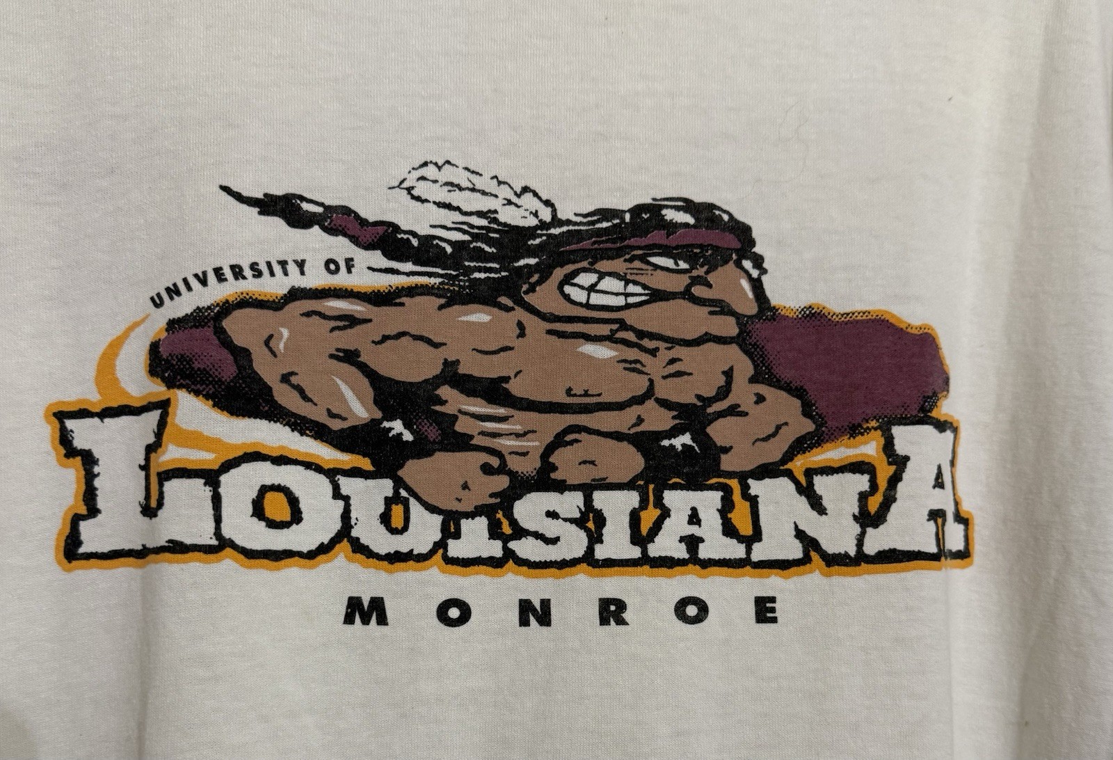 Vintage NLU ULM Indians (now ULM Warhawks) Tshirt XXL 2XL Great Graphic Vintage NLU ULM Indians (now ULM Warhawks) Tshirt XXL 2XL Great Graphic