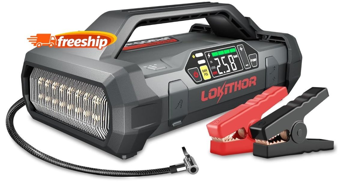 Arrancador de batería con compresor de aire, arrancador portátil de 1500 amperio