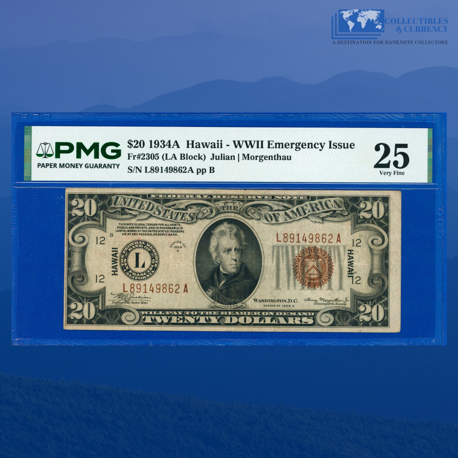 Fr.2305 1934A $20 FRN Brown Seal \ Fr.2305 1934A $20 FRN Brown Seal \