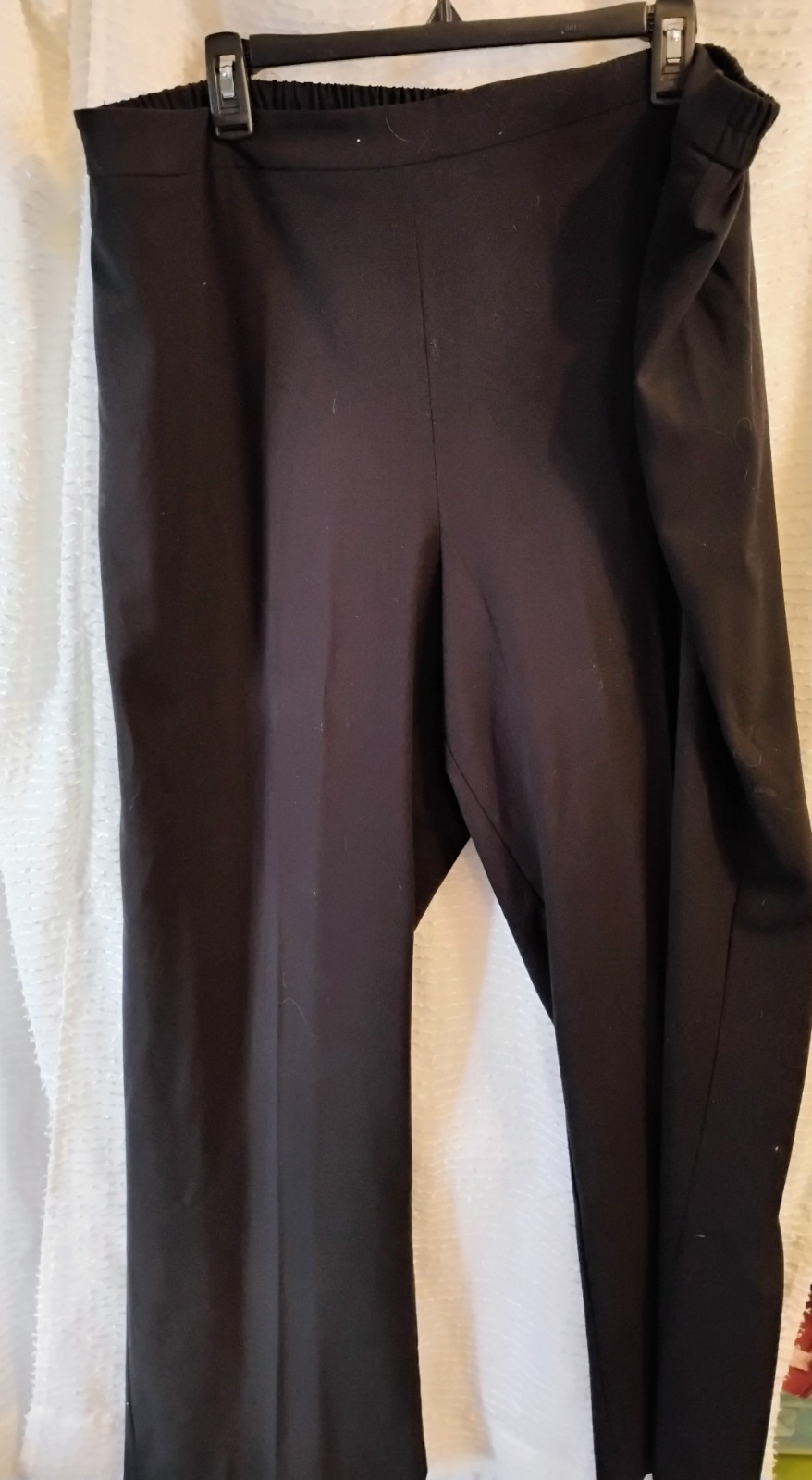 Catherines Refined Pull-On Pants Elastic Waist Black Plus 2X 22/24W Catherines Refined Pull-On Pants Elastic Waist Black Plus 2X 22/24W