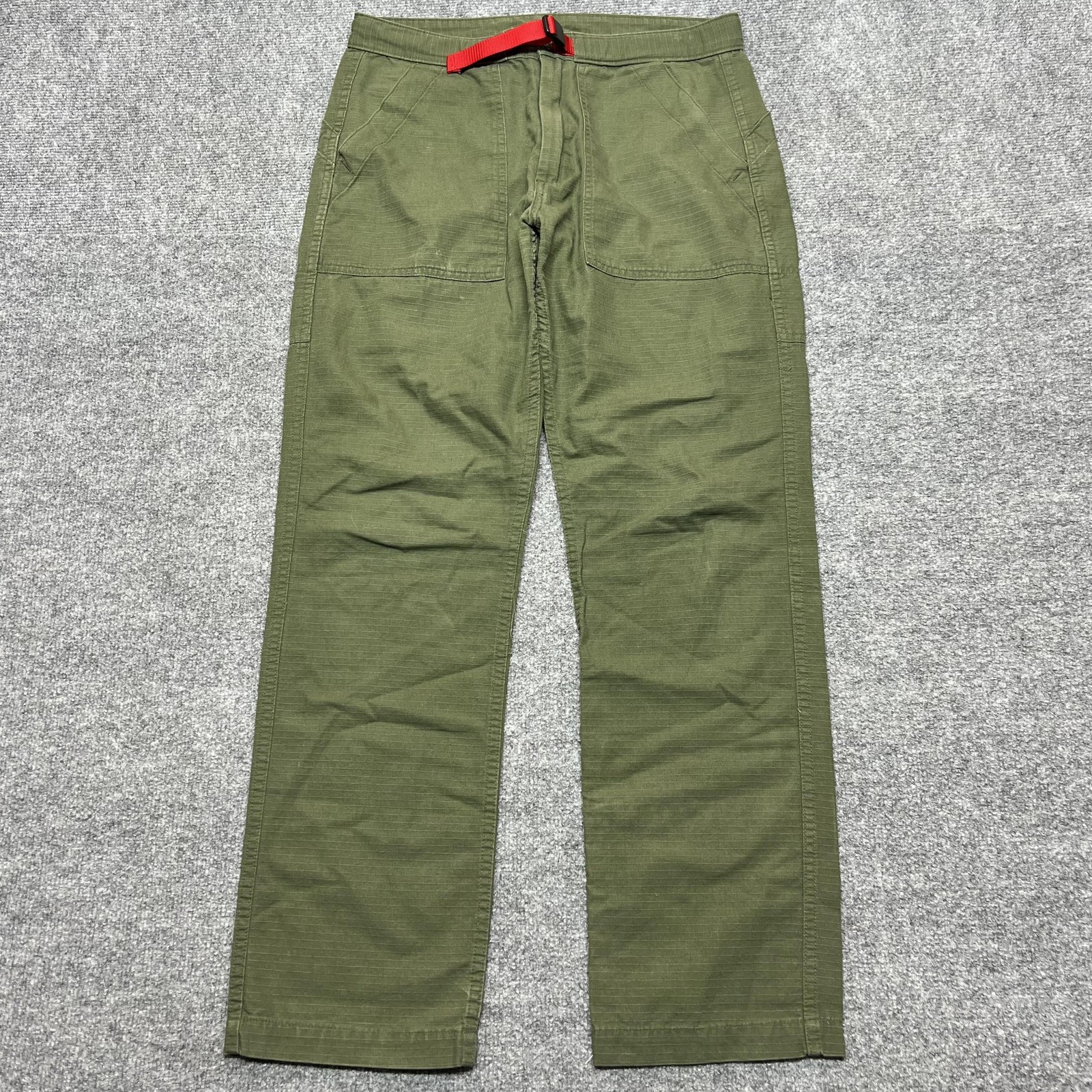 Topo Designs Pants Mens Medium Green Cotton Canvas Chino Belted USA Workwear