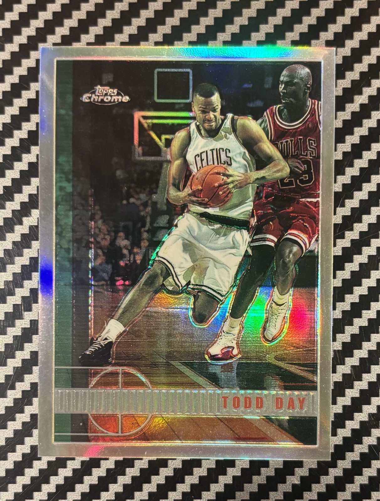 1997-98 Topps Chrome Refractor Todd Day with Michael Jordan #21 Boston Celtics
