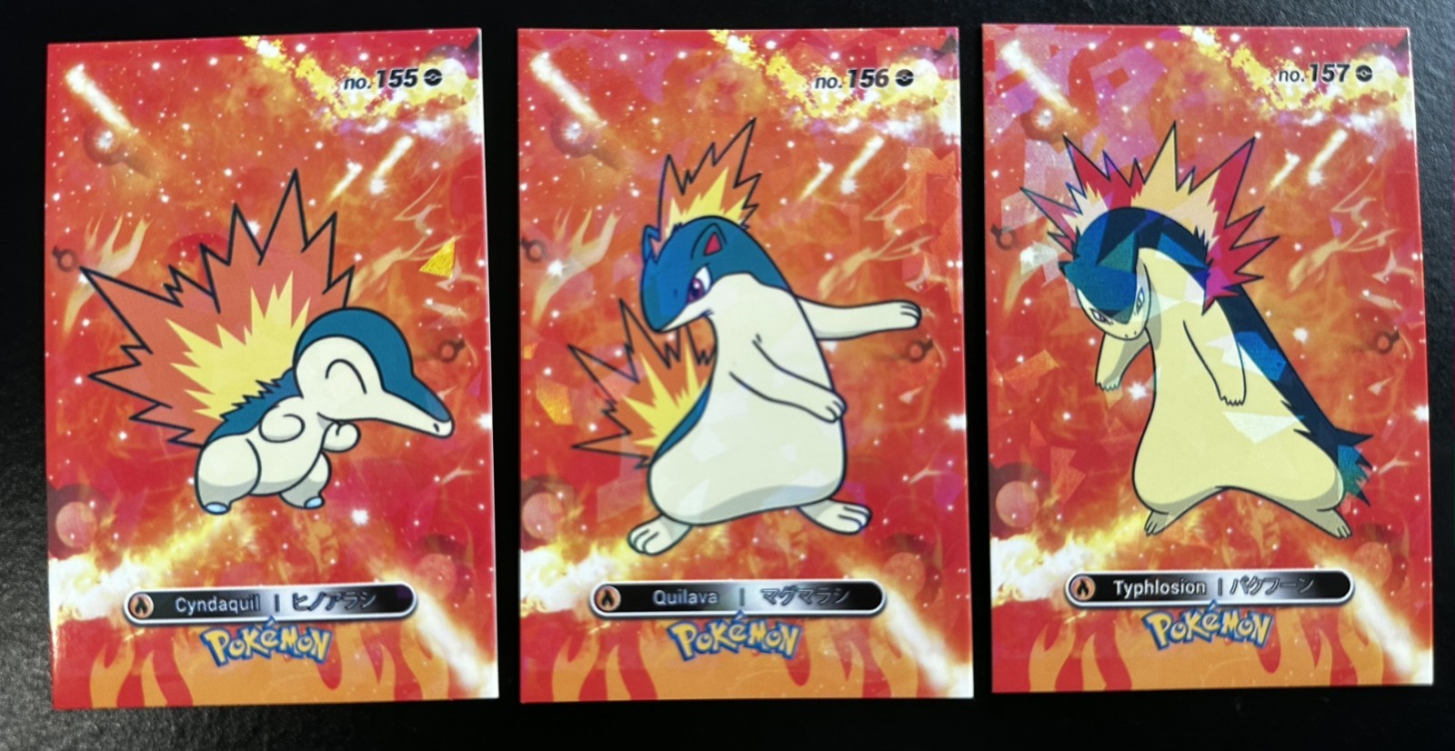 CYNDAQUIL X QUILAVA X TYPHLOSION LOT - POKEMON CARD DATABASE 2 CCG FOIL CYNDAQUIL X QUILAVA X TYPHLOSION LOT - POKEMON CARD DATABASE 2 CCG FOIL