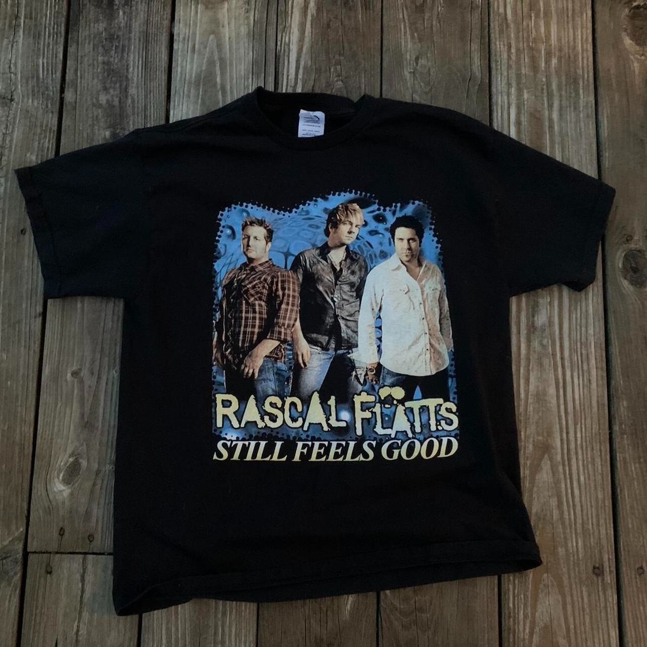 RARE 2008 TAYLOR SWIFT TOUR MERCH First Tour as MAIN OPENER Rascal Flats TEE Lrg