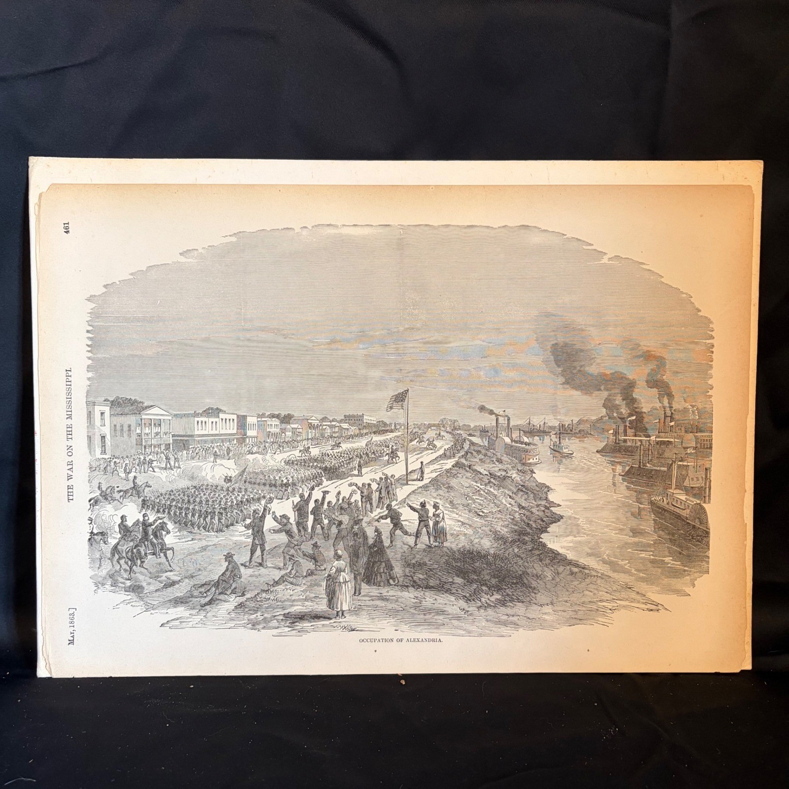 Harper's Pictorial History Civil War 1863 Engraving Alexandria Simmsport LA
