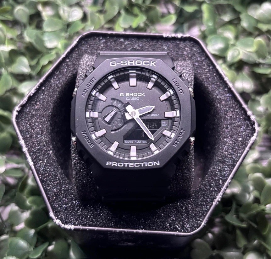 Casio G-Shock GA-2100-1A CasiOak Black Watch with Box & Tin Casio G-Shock GA-2100-1A CasiOak Black Watch with Box & Tin
