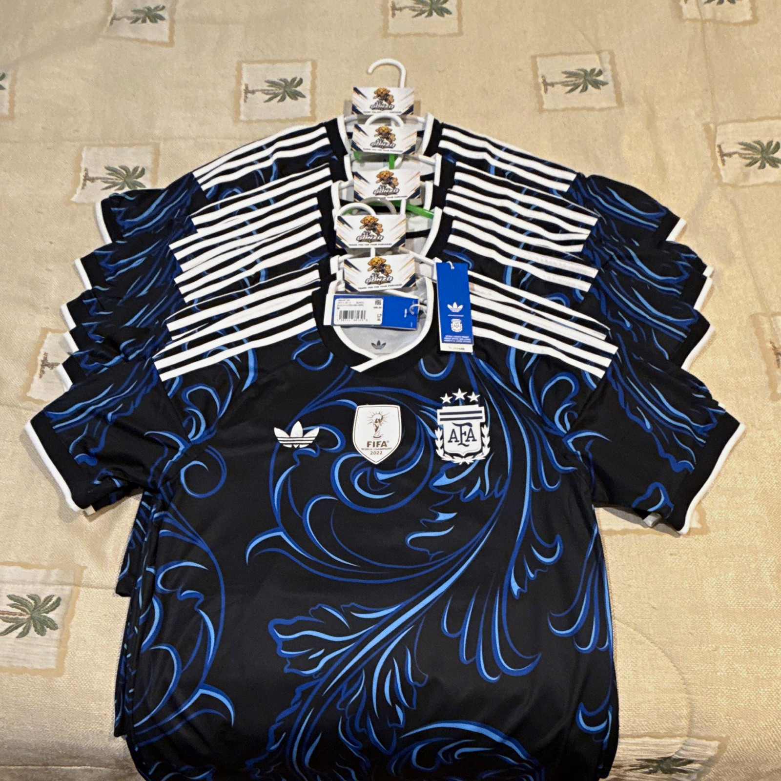 adidas Argentina Soccer Jersey Black/Blue/White ClimaCool Size M Licensed