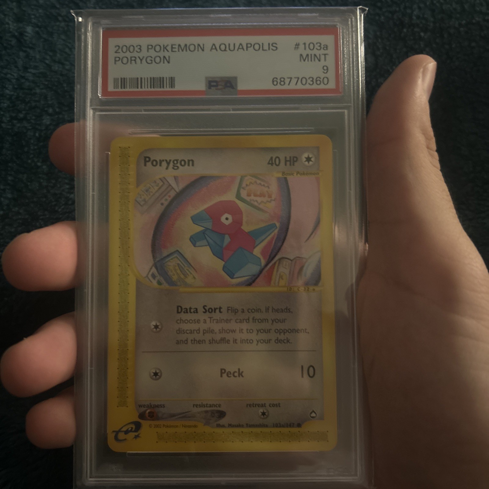 2003 POKEMON AQUAPOLIS #103A PORYGON PSA 9 2003 POKEMON AQUAPOLIS #103A PORYGON PSA 9