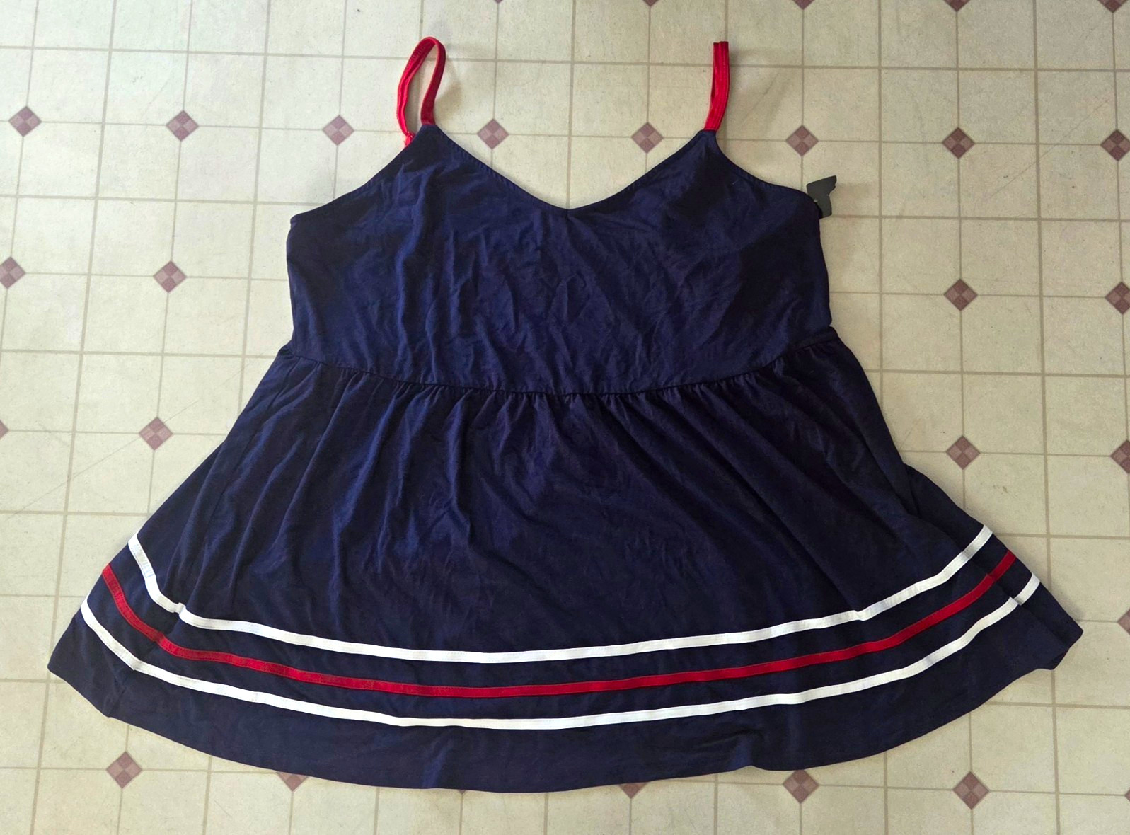 TORRID Super Soft Knit Striped Cami Tank Scoop Neck Navy/Red/White 3X NWT TORRID Super Soft Knit Striped Cami Tank Scoop Neck Navy/Red/White 3X NWT