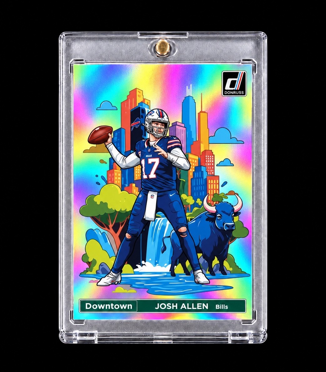JOSH ALLEN DOWNTOWN 2024 DONRUSS TRUE DOWNTOWN RARE Jumbo BUFFALO BILLS MVP