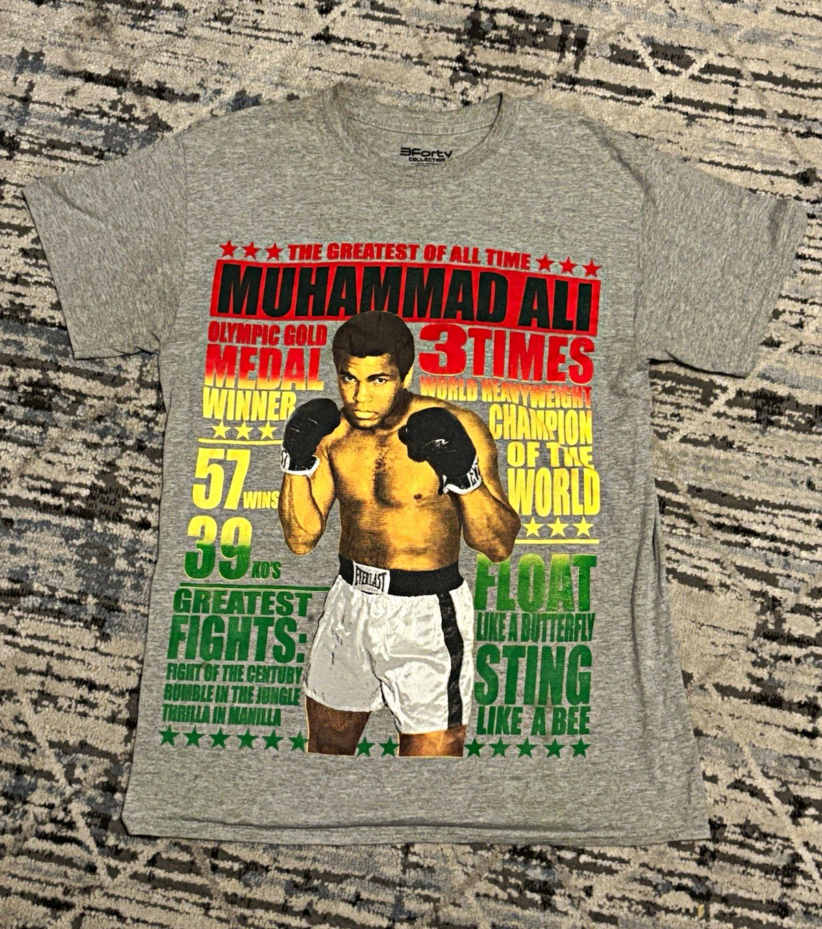 Vintage Muhammad Ali Boxing Graphic Shirt, Gray Unisex Adult M