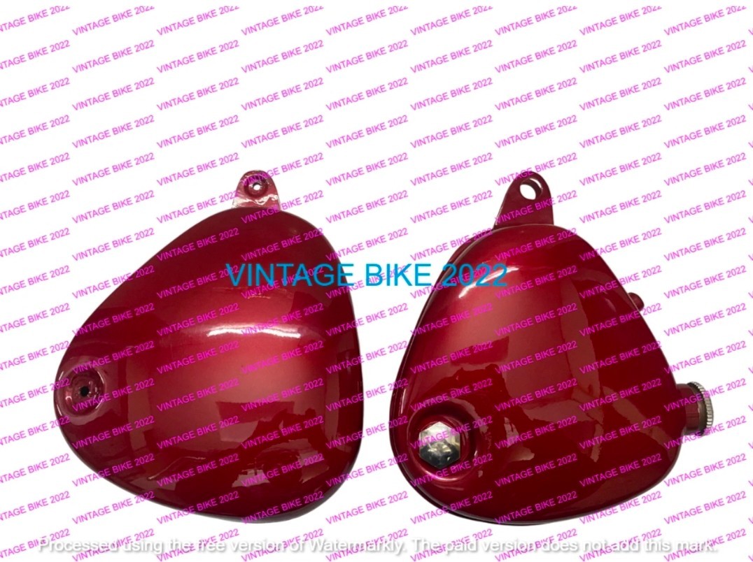 BSA A7 A10 CANDY RED CHERRY STEEL TOOLBOX & OIL TANK/COMPATIBLE FOR