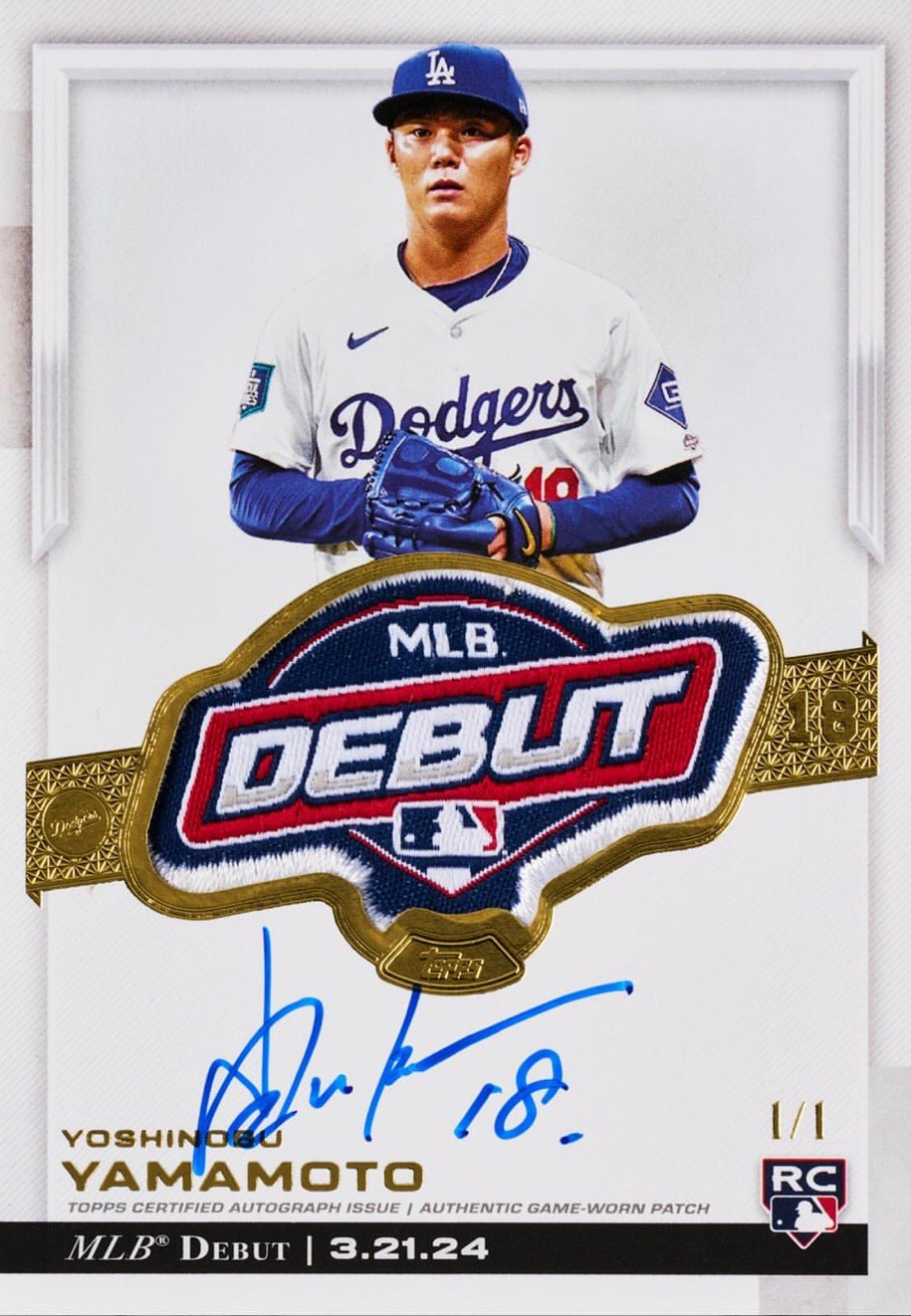 Yoshinobu Yamamoto Debut Patch 1/1 High End Acrylic Card Art Display Yoshinobu Yamamoto Debut Patch 1/1 High End Acrylic Card Art Display