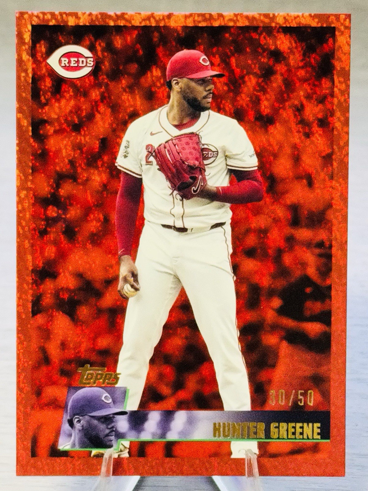 🔥⚾️HUNTER GREENE 2025 Topps Archives Red Foil Refractor SP /50 #COLOR MATCH⚾️🔥 🔥⚾️HUNTER GREENE 2025 Topps Archives Red Foil Refractor SP /50 #COLOR MATCH⚾️🔥