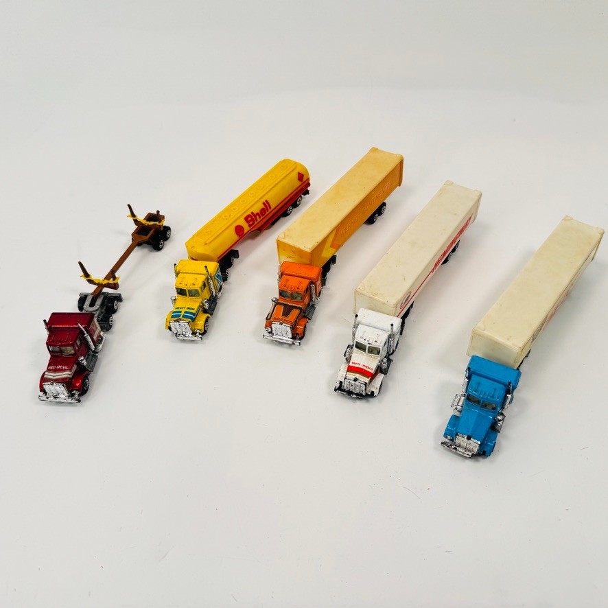 Vintage Yatming 5 Semi Truck Diesel Hauler Diecast Set Hong Kong Vintage Yatming 5 Semi Truck Diesel Hauler Diecast Set Hong Kong