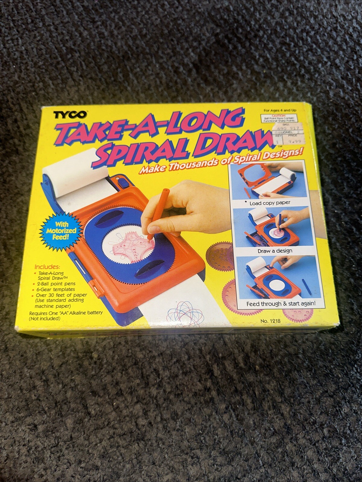 Vintage 1992 Tyco Take-a-long Spiral Draw Playtime Rare