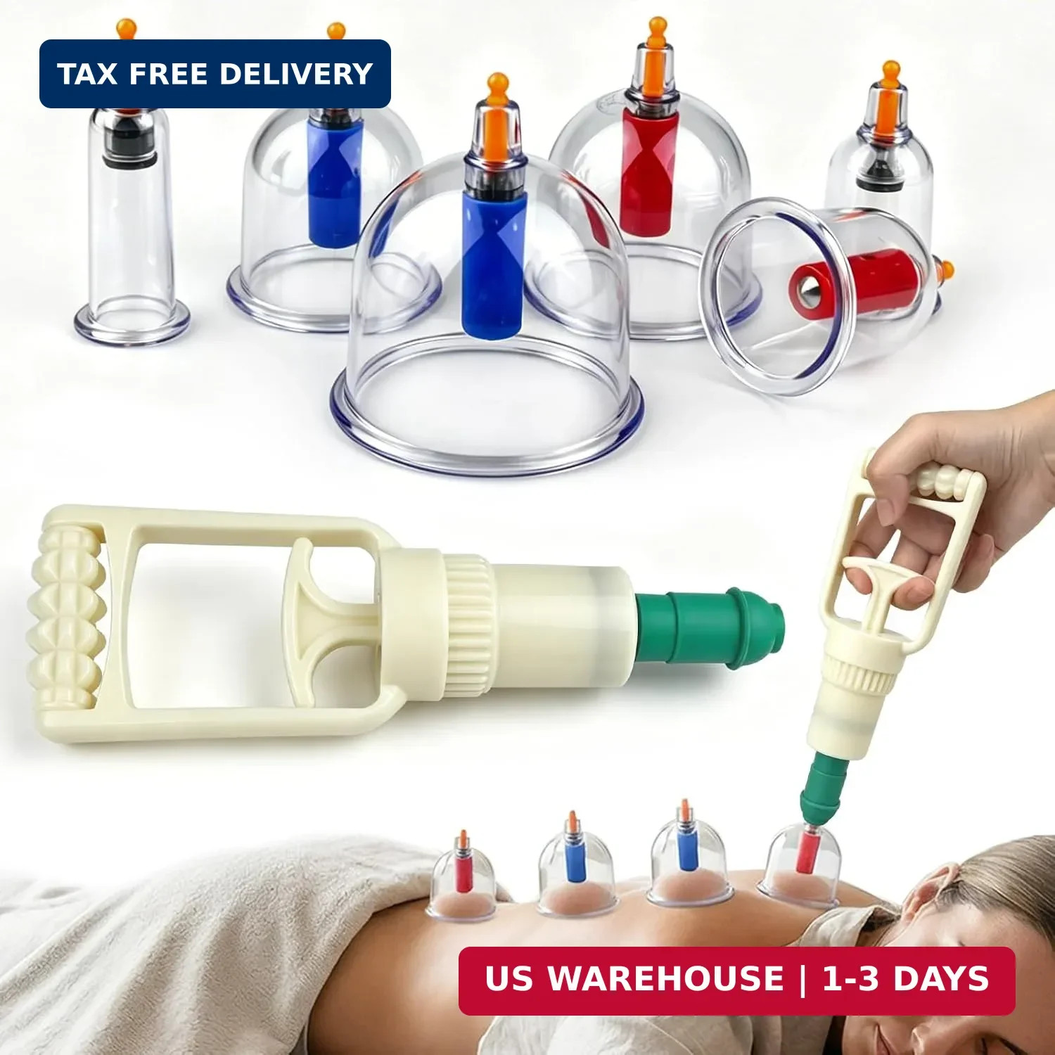 DEFUNX Cupping Set,6 Cups Cupping Kit for Massage Therapy, Chinese Cupping Thera DEFUNX Cupping Set,6 Cups Cupping Kit for Massage Therapy, Chinese Cupping Thera