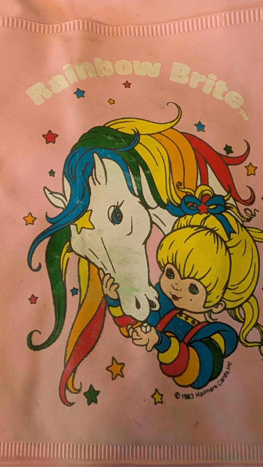 Vintage 1983 Hallmark Rainbow Brite Pink Raincoat Starlite Hooded Kids