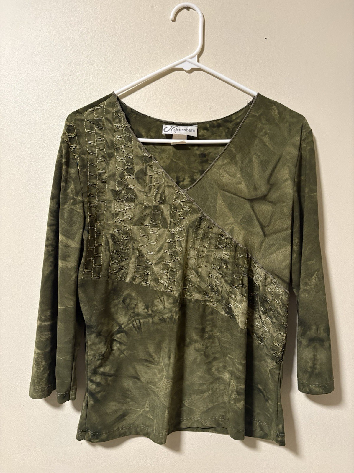 Vtg 90s y2k Dressbarn Green Sequin Embroidered Top Fairy Grunge Whimsigoth
