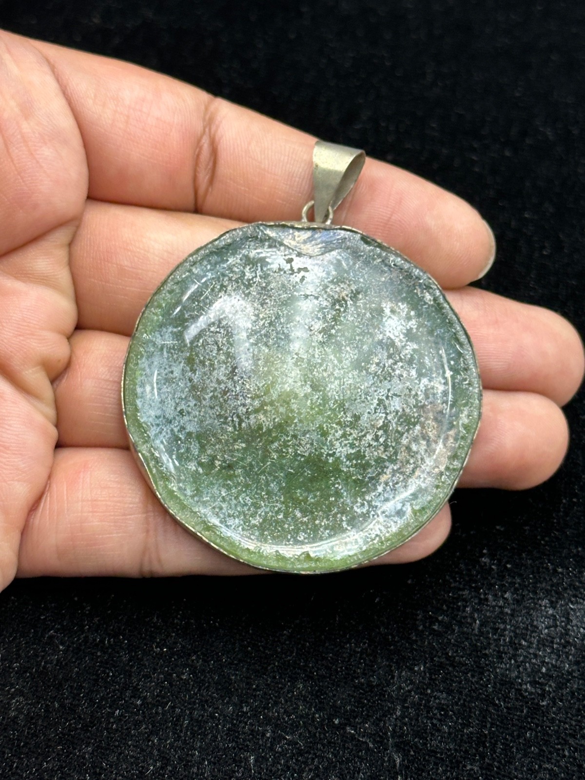 Amazing Rare Ancient Roman Glass Pendant With Real Patina Amazing Rare Ancient Roman Glass Pendant With Real Patina