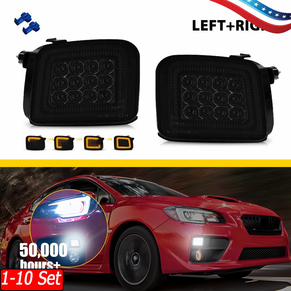 1-10x Amber White Smoked LED DRL Switchback For 17 WRX Turbo 15-21 WRX 15-17 STI