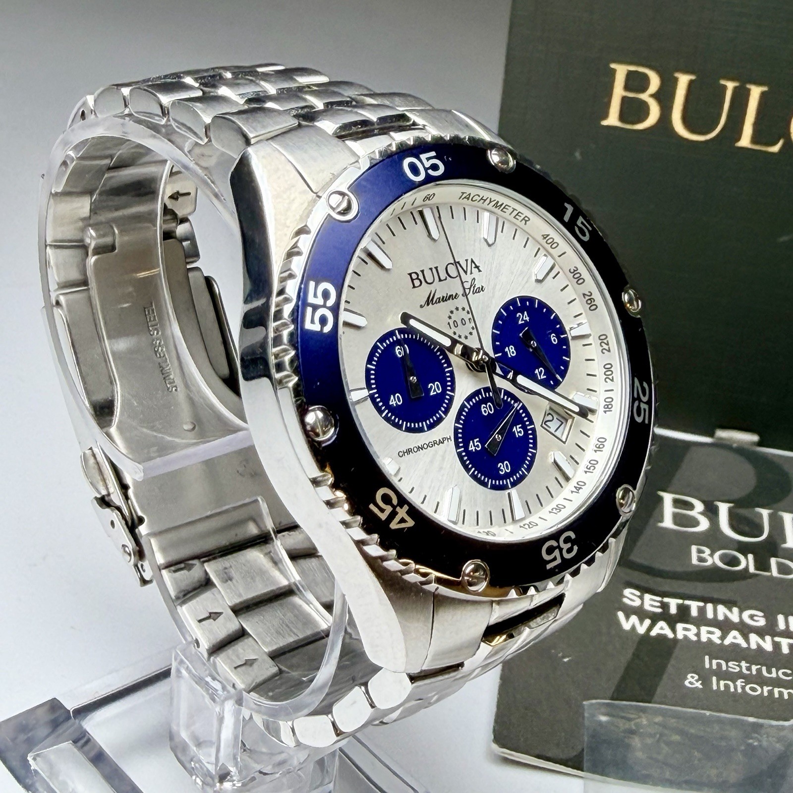 Bulova Marine Star Chronograph Stainless Steel Quartz 41mm Men's Watch 98B423 Bulova Marine Star Chronograph Stainless Steel Quartz 41mm Men's Watch 98B423