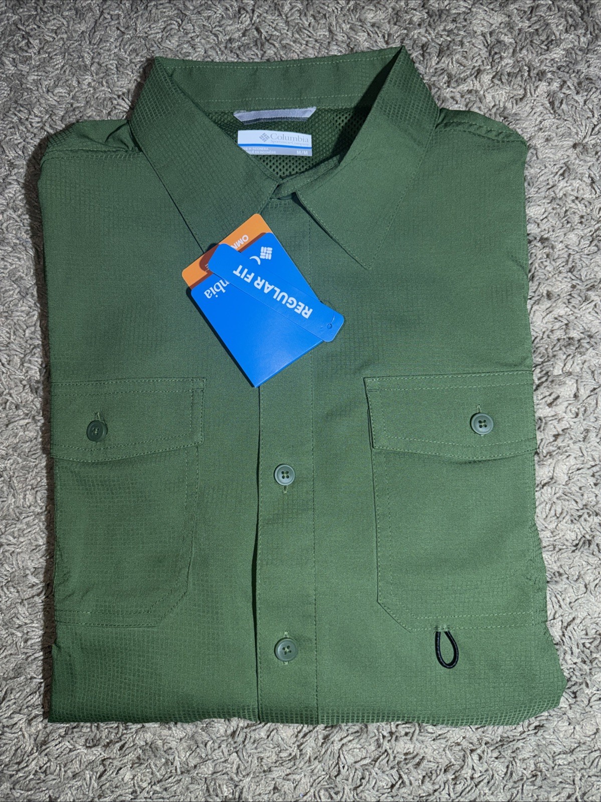 NEW Men\'s Columbia Omni-Shade James Bay Green Long Sleeve Shirt Size Medium