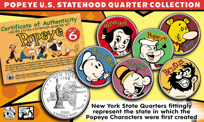 POPEYE & FRIENDS U.S STATE QUARTER COLLECTION *Must See*