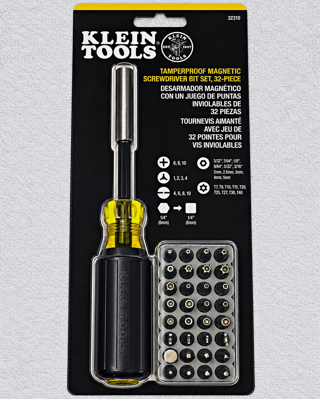 Klein Tools 32310 32-Piece Tamperproof Magnetic Screwdriver Bit Set NEW Sealed