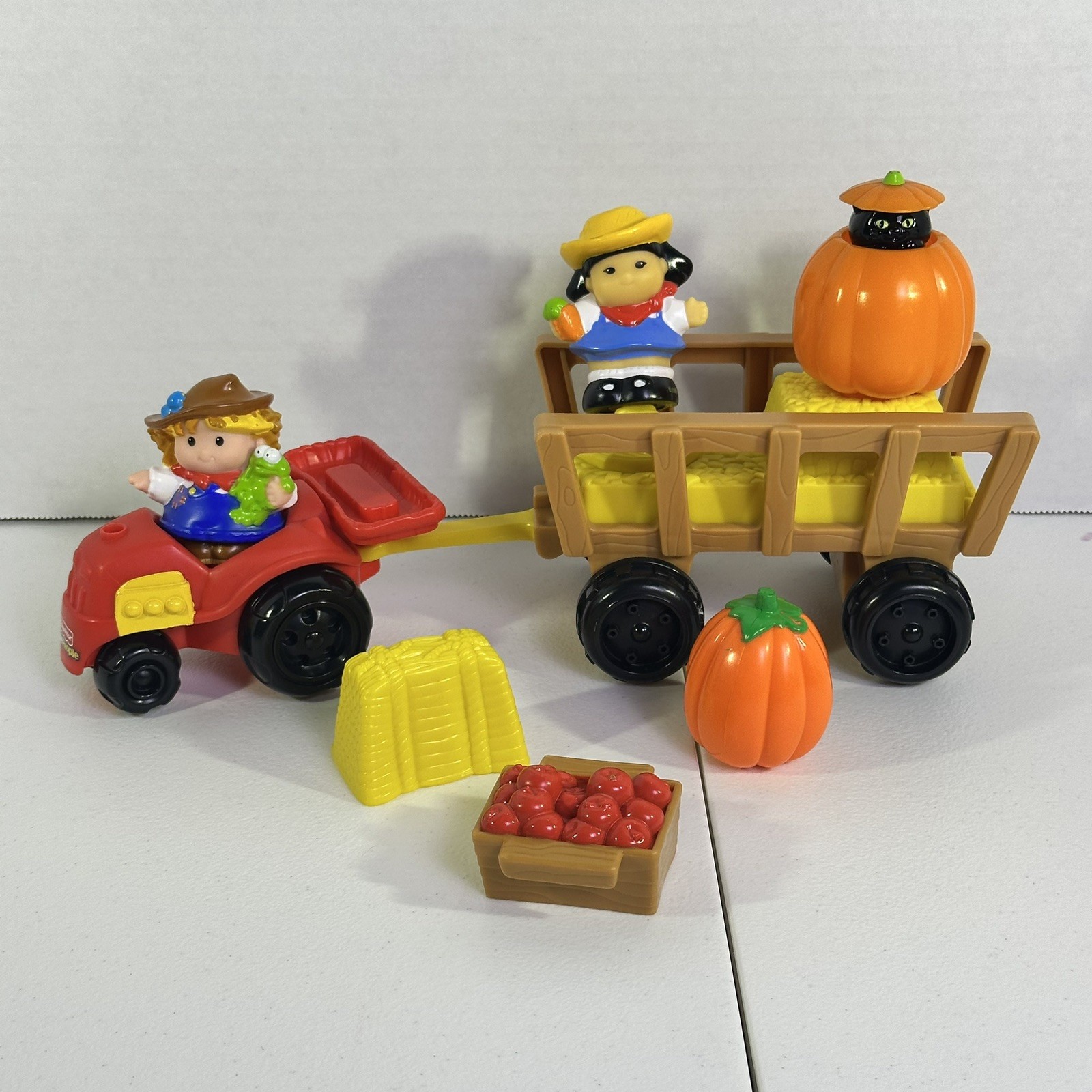 Vintage Fisher Price Little People Halloween Harvest Hayride Tractor Wagon Set Vintage Fisher Price Little People Halloween Harvest Hayride Tractor Wagon Set