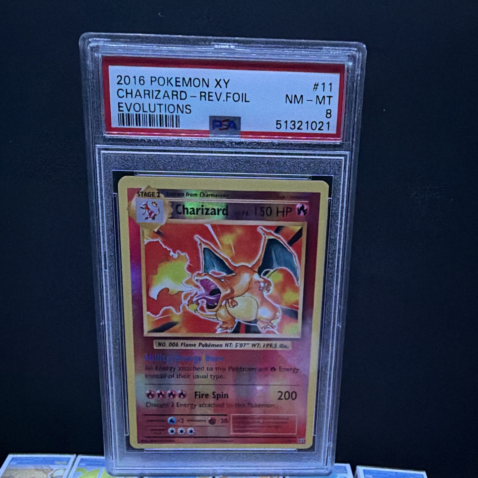 Pokemon TCG 2016 XY Evolutions Charizard #11 Reverse Holo PSA 8 Graded