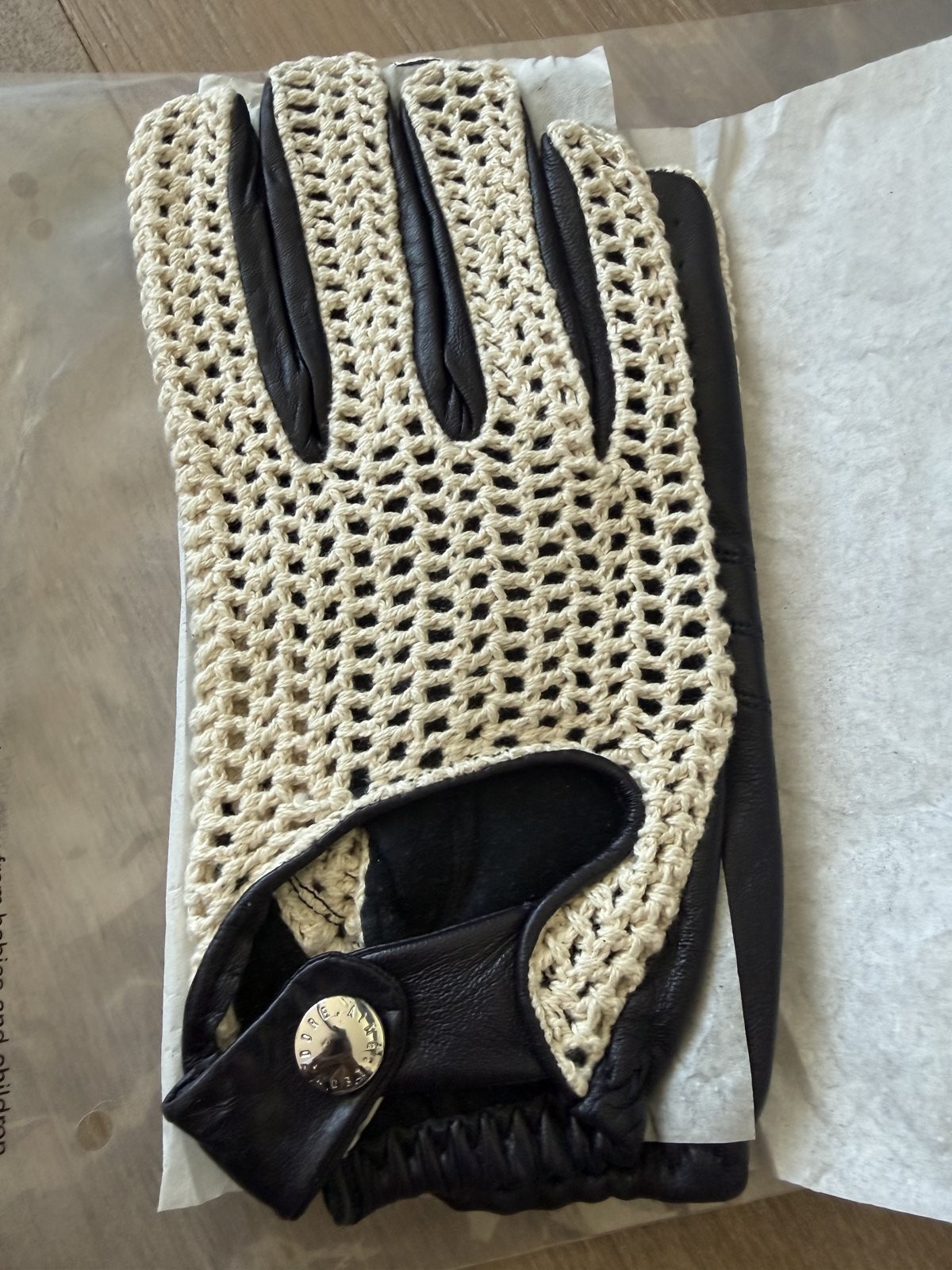 Aime Leon Dore Porsche 356 Crochet Driving Gloves Navy White L/XL New