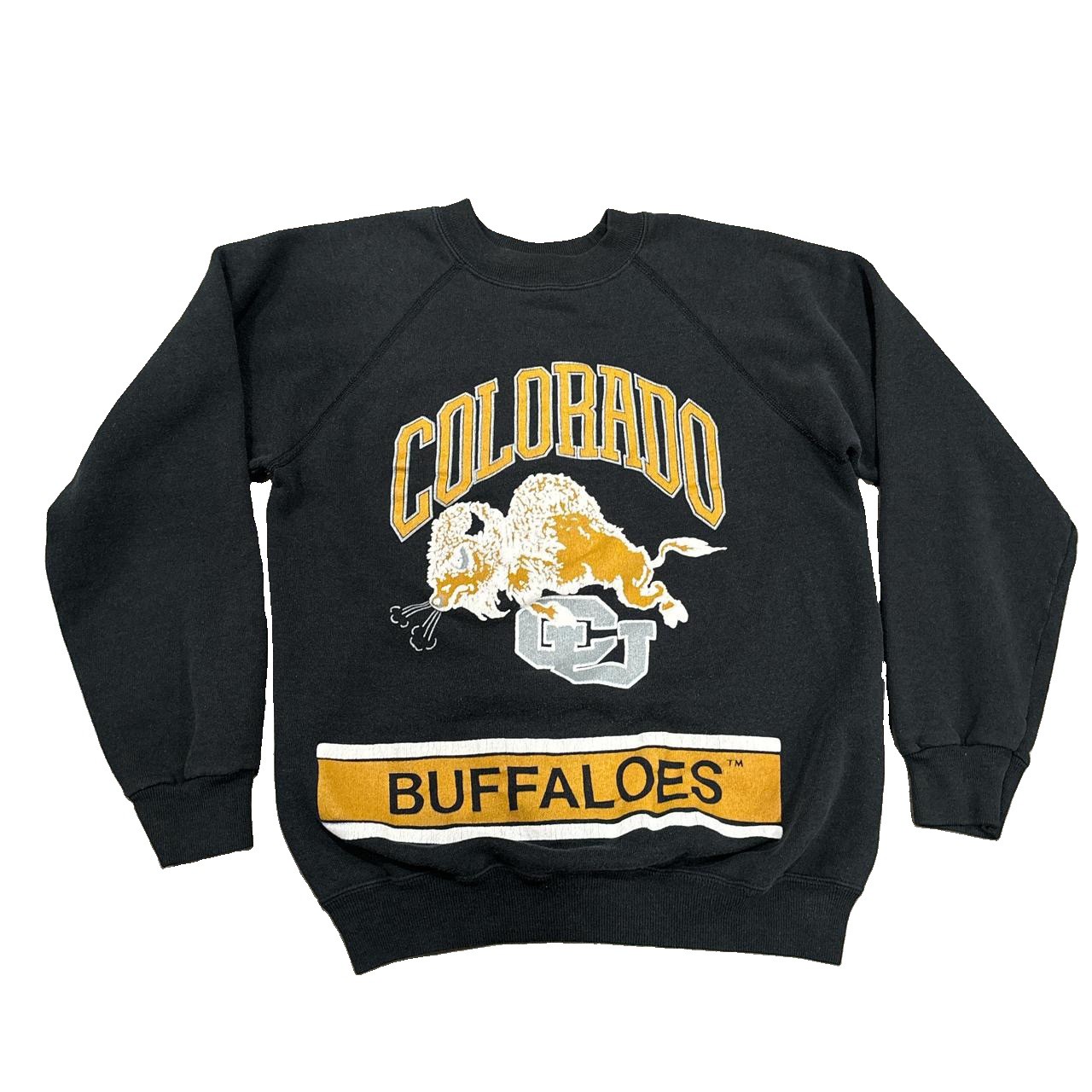 VTG 80s/90s University of Colorado buffaloes puff print black crewneck Mens M VTG 80s/90s University of Colorado buffaloes puff print black crewneck Mens M
