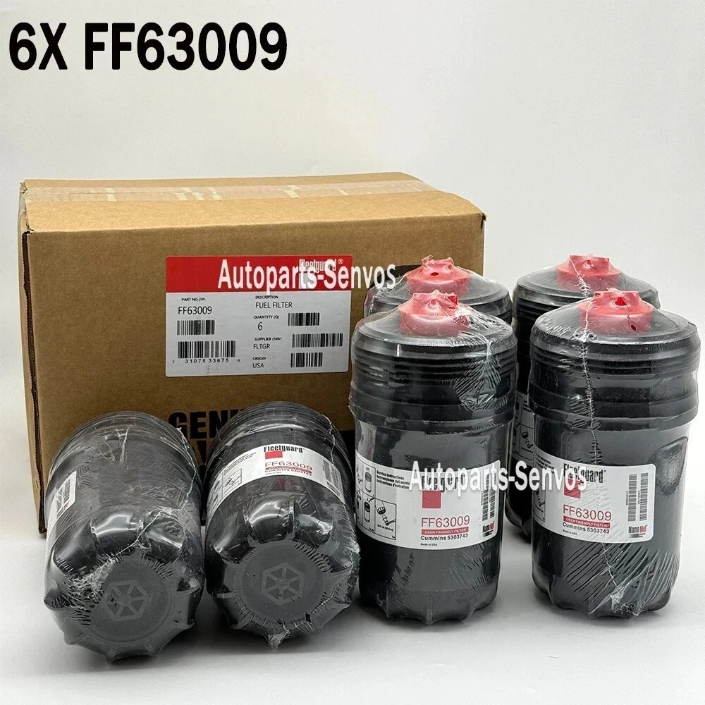 6Pcs Fuel Filter Fleetguard FF63009 Replaces Cummins Part 5303743 FF63054NN NEW