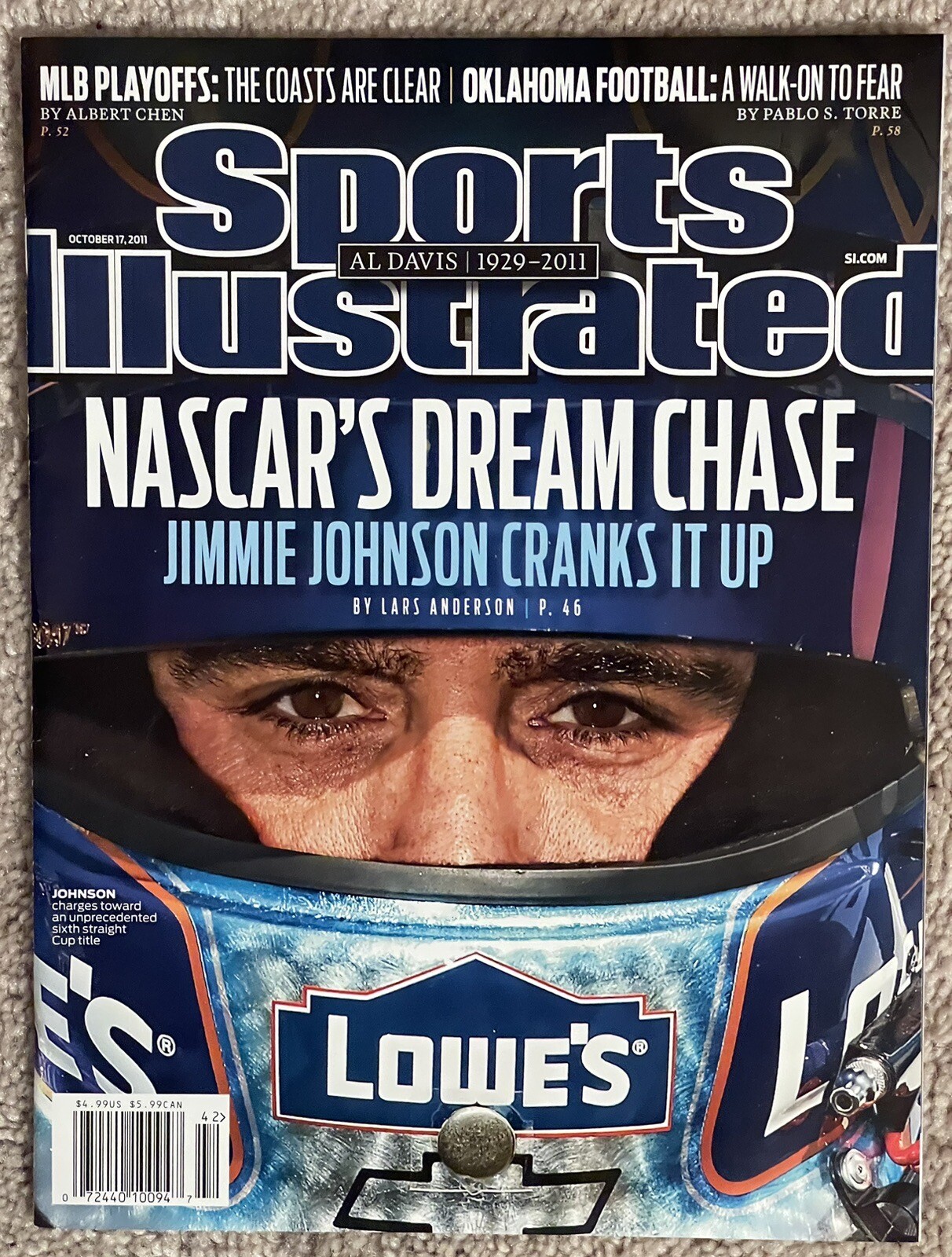 SPORTS ILLUSTRATED 2011 JIMMIE JOHNSON CRANKS IT UP-NASCARS DREAM CHASE-NO LABEL SPORTS ILLUSTRATED 2011 JIMMIE JOHNSON CRANKS IT UP-NASCARS DREAM CHASE-NO LABEL