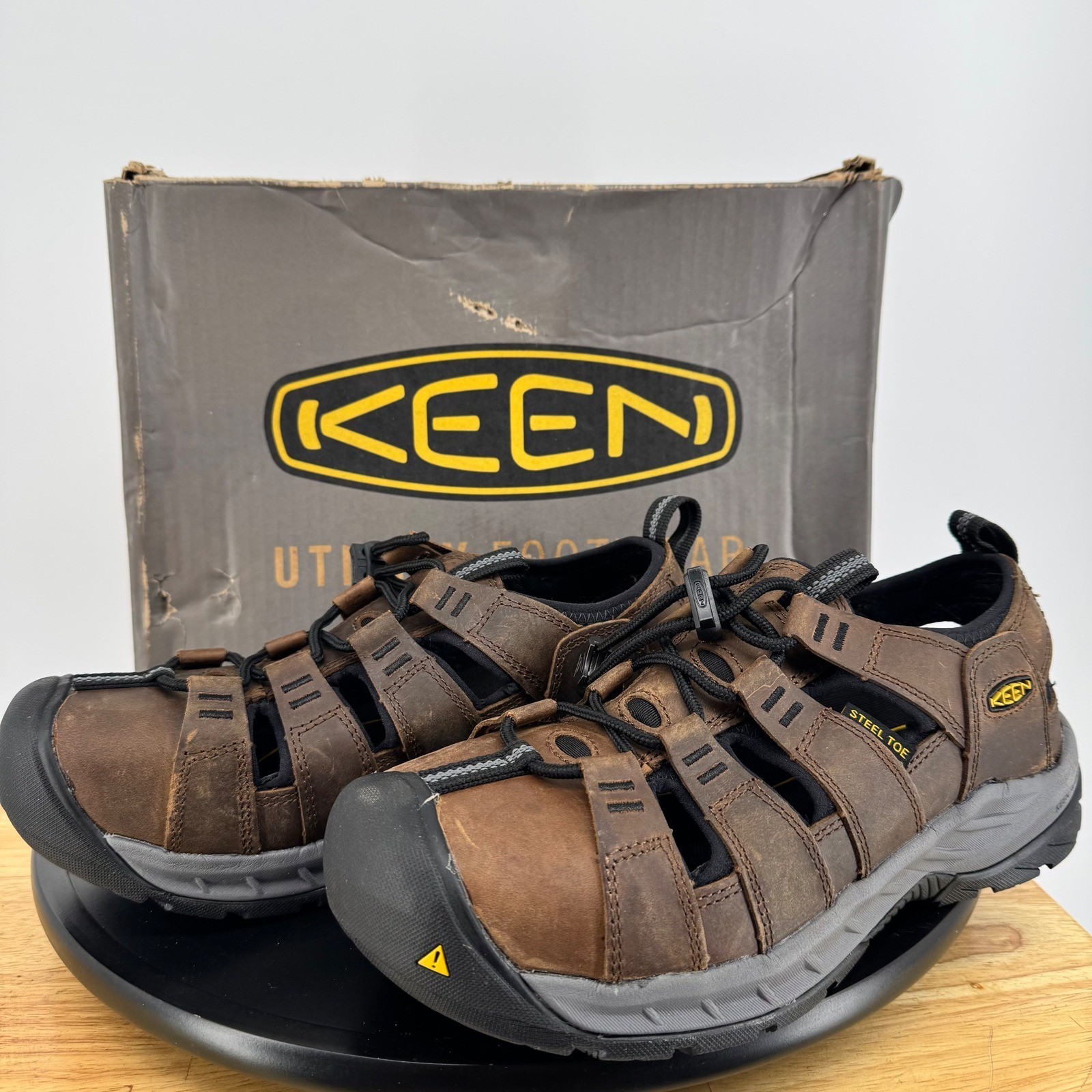 Keen Utility Atlanta II Cooler+ Steel Toe Work Sandals Mens 7 EE Cascade Brown Keen Utility Atlanta II Cooler+ Steel Toe Work Sandals Mens 7 EE Cascade Brown