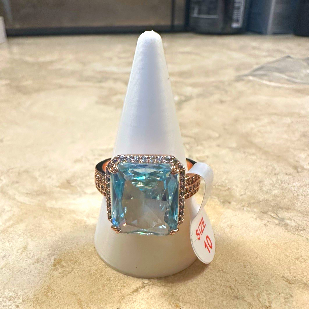 NEW Bomb Party OG 2026 Blue Stone on Rose Gold Ring, Size 10