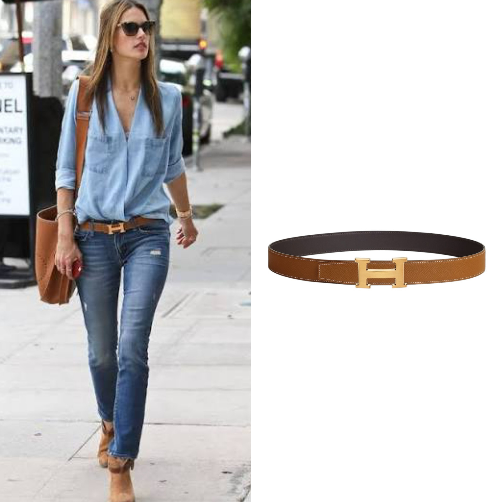 Hermes 32mm Brown & Black Reversible H Belt w/ Gold Buckle and Box 95 EU 38 US