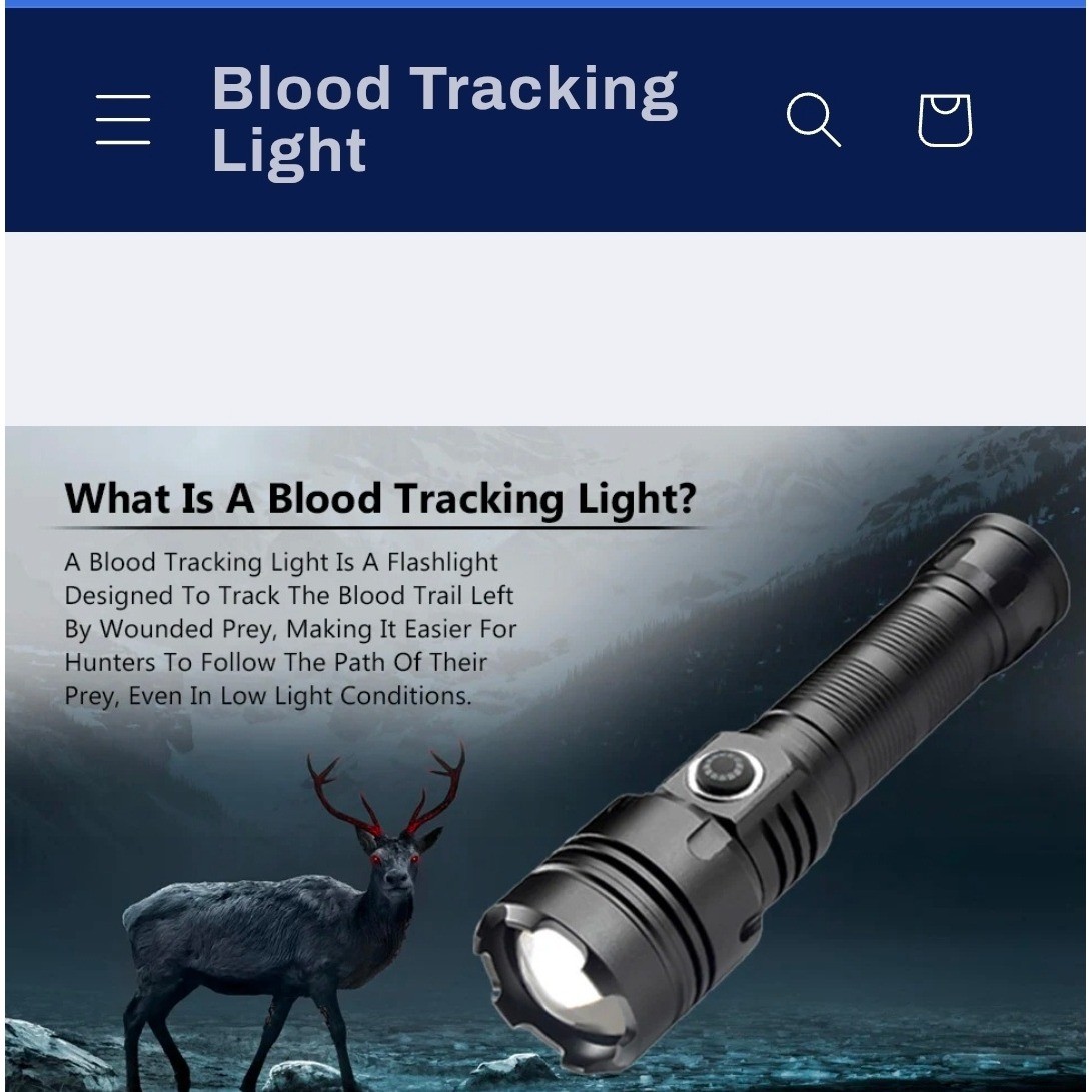 IODO Rechargeable Blood Tracking Light 2000 Lumens Hunting Flashlight Black