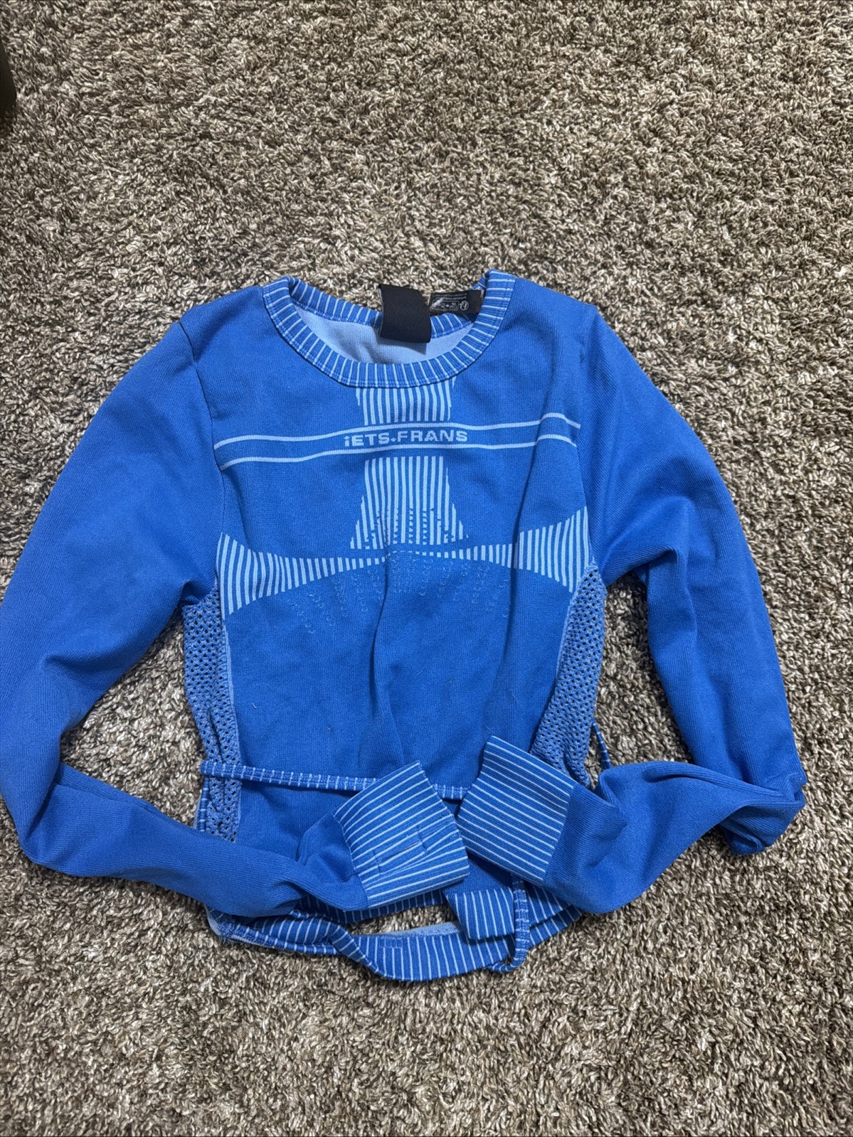 Iets Frans Women\'s Cropped Blue Long Sleeve Size Large Iets Frans Women\'s Cropped Blue Long Sleeve Size Large