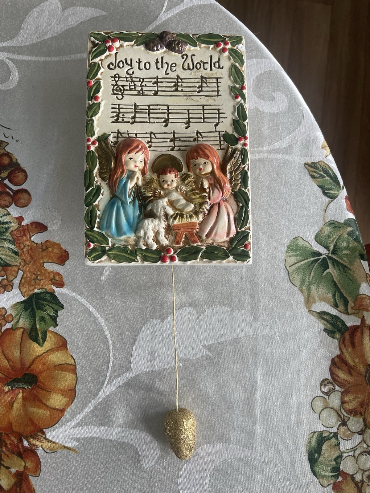 Vintage Star Joy Hanging Christmas Music Box Pull String Choir Joy To The World Vintage Star Joy Hanging Christmas Music Box Pull String Choir Joy To The World