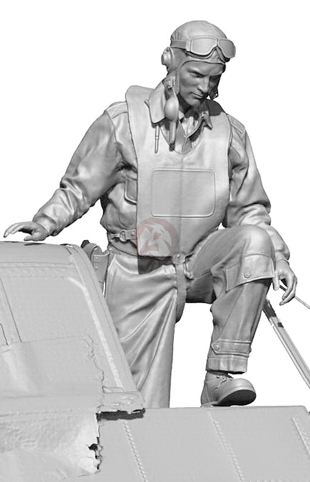 Legend 1/48 US Navy Pilot WWII Boarding Entering Cockpit [Resin Figure] LF4821