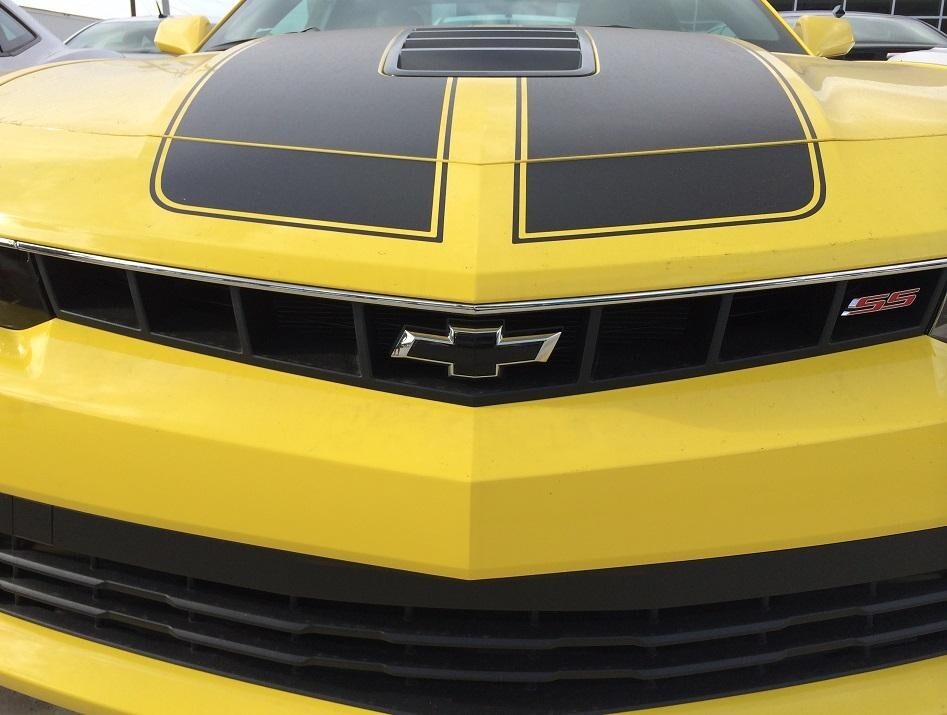 For 2014-2015 Chevy Camaro Front & Rear Emblem Insert Decal Gloss Black